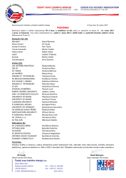 nominaci - Český svaz ledního hokeje