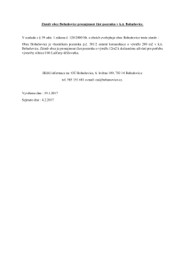 Záměr obce Bohuňovice pronajmout část pozemku v k.ú