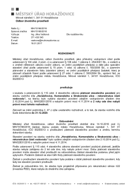 Horažďovice Komenského a Strakonická ulice