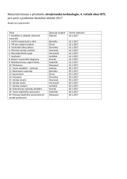 Maturitní témata z předmětu strojírenská technologie, 4