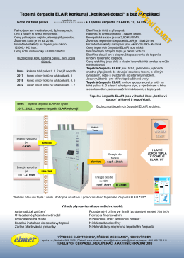 Tepelná čerpadla ELAIR konkurují „kotlíkové