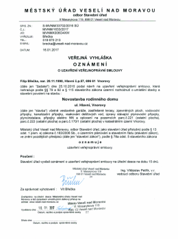 Informace o n&aacute;vrhu veřejnopr&aacute;vn&iacute; smlouvy