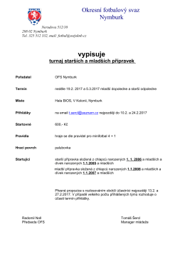 vypisuje - OFS Nymburk