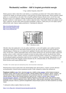 Mechanický oscilátor – klíč k čerpání gravitační energie