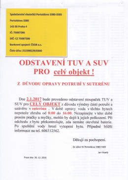 odstavei{i tuv a suv - Společenství vlastníků Pertoldova 3380