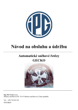 Návod na obsluhu a údržbu