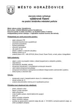 Výběrové řízení, strážník městské policie