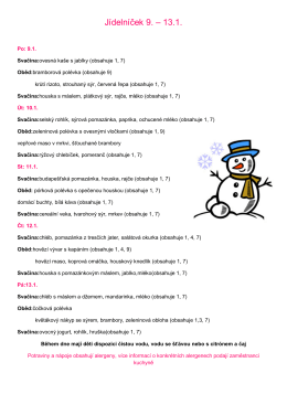 Jídelníček 9. – 13.1.