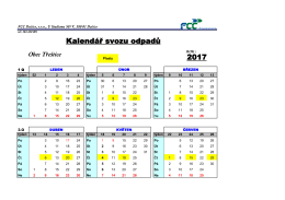 Svozov&yacute; kalend&aacute;ř plast Tře&scaron;tice 2017