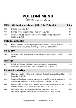 polední menu - restaurace v OD kika