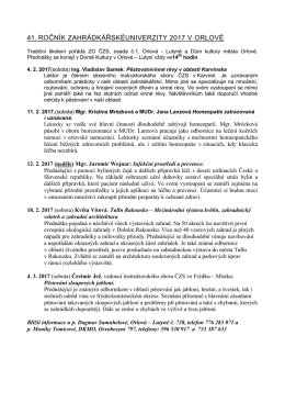 Zahrádkářská univerzita 2017