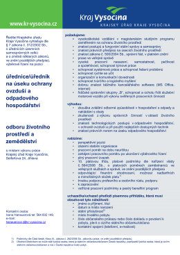 Úřednice/úředník na úseku ochrany ovzduší a
