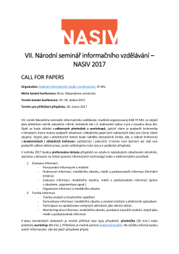 NASIV 2017 - Kabinet informačních studií a knihovnictví