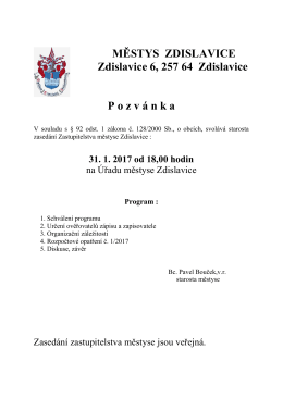 zde ke stažení - Městys Zdislavice