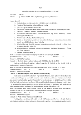 Zápis rady č. 38 ze dne 11. 1. 2017