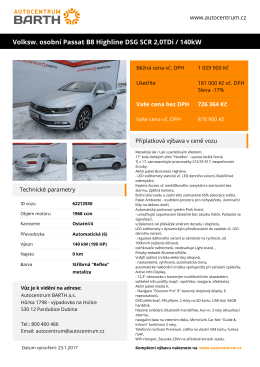 Volksw. osobní Passat B8 Highline DSG SCR 2,0TDi / 140kW