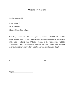Čestn&eacute; prohl&aacute;&scaron;en&iacute;