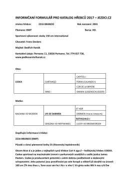 informčan&iacute; formul&aacute;ř pro katalog hřebců 2017