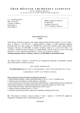 Povolení kácení - Městys Vrchotovy Janovice