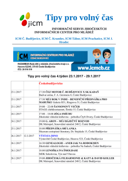 Tipy pro volný čas - Informační centrum pro mládež České Budějovice