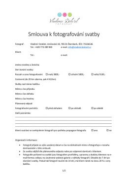 Smlouva k fotografování svatby