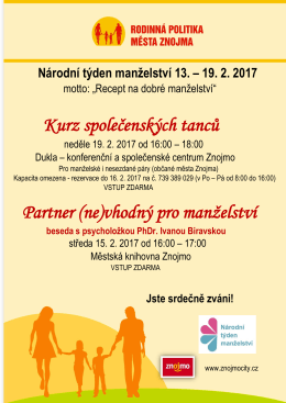 Kurz společenských tanců Partner (ne)vhodný pro manželství