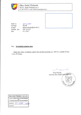 Zveřejnění záměru obce prodat pozemek