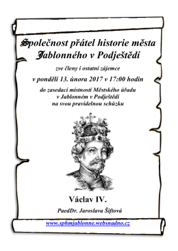 ZDE - Společnost přátel historie města Jablonného v Podještědí