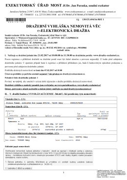 dražebn&iacute; vyhl&aacute;&scaron;ka nemovit&aacute; věc -elektronick&aacute; dražba - E