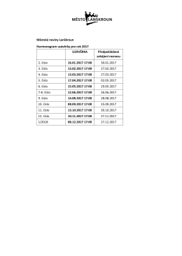 Městské noviny Lanškroun Harmonogram uzávěrky pro rok 2017