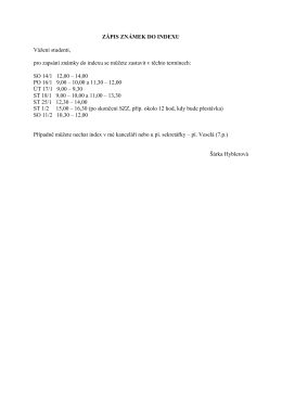 ZÁPIS ZNÁMEK DO INDEXU dokument PDF 13. 1. 2017