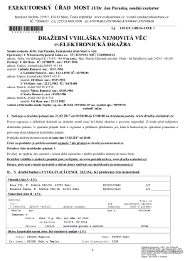 dražební vyhláška nemovitá věc -elektronická dražba - E