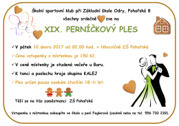 xix. perníčkový ples - Základní škola Odry, Pohořská