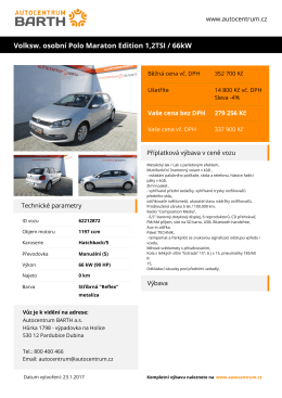 Volksw. osobní Polo Maraton Edition 1,2TSI / 66kW
