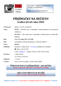 přijímačky na nečisto - Letohradské soukromé gymnázium