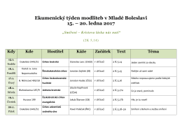 Ekumenický týden modliteb v Mladé Boleslavi 15.