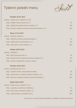 Týdenní polední menu - Hotel Šustr Nasavrky