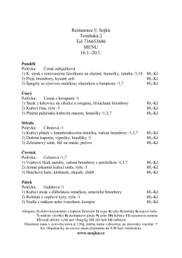 Restaurace U Sojků Troubská 2 Tel.736653686 MENU 16.1.