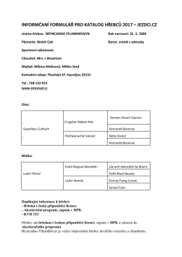 informčaní formulář pro katalog hřebců 2017