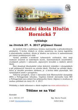 Těšíme se na Vás!