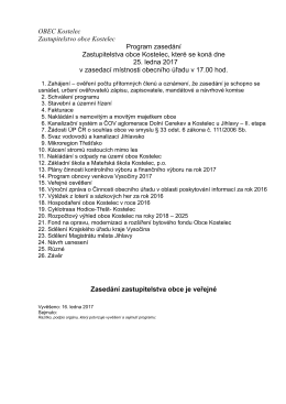 Program zasedání zastupitelstva