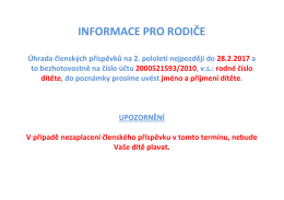 informace pro rodiče