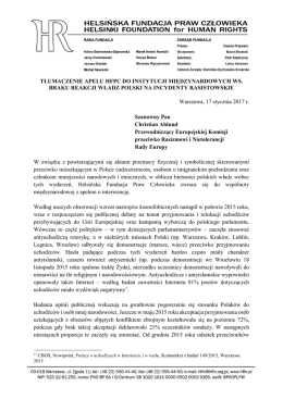 tutaj - Helsińska Fundacja Praw Człowieka