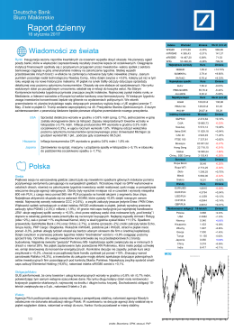 Raport dzienny - Biuro Maklerskie Deutsche Bank Polska