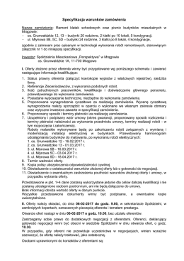 Specyfikacja warunków zamówienia