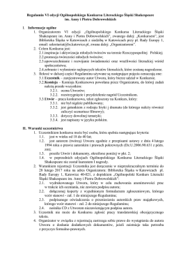 Regulamin konkursu - Biblioteka Śląska