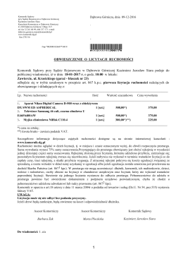 Obwieszczenie o licytacji ruchomości (Km 2703/16) - 18-01