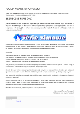 POLICJA KUJAWSKO-POMORSKA BEZPIECZNE FERIE 2017