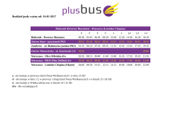 Rozkład jazdy ważny od: 16-01-2017