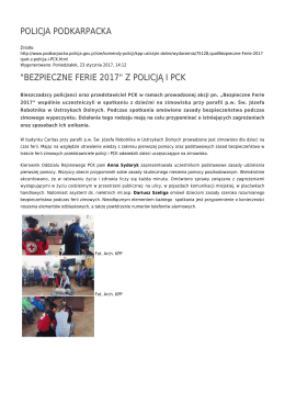 "bezpieczne ferie 2017" z policją i pck